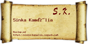 Sinka Kamélia névjegykártya